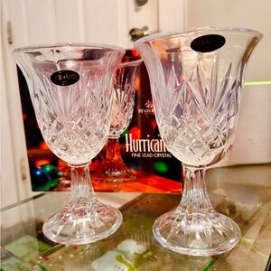St. George Crystal Hurricane Glasses - Clear
